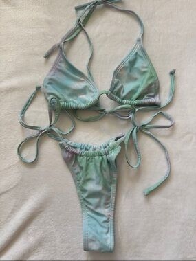 Green & Blue Bikini Set